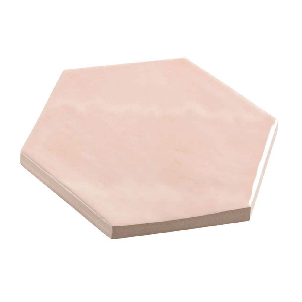 Jenae Corile Pink 4 in. x 5 in. Zellige Hexagon Glossy Ceramic Wall Tile (5.38 sq. ft. / Case) price history on PriceWatchPro