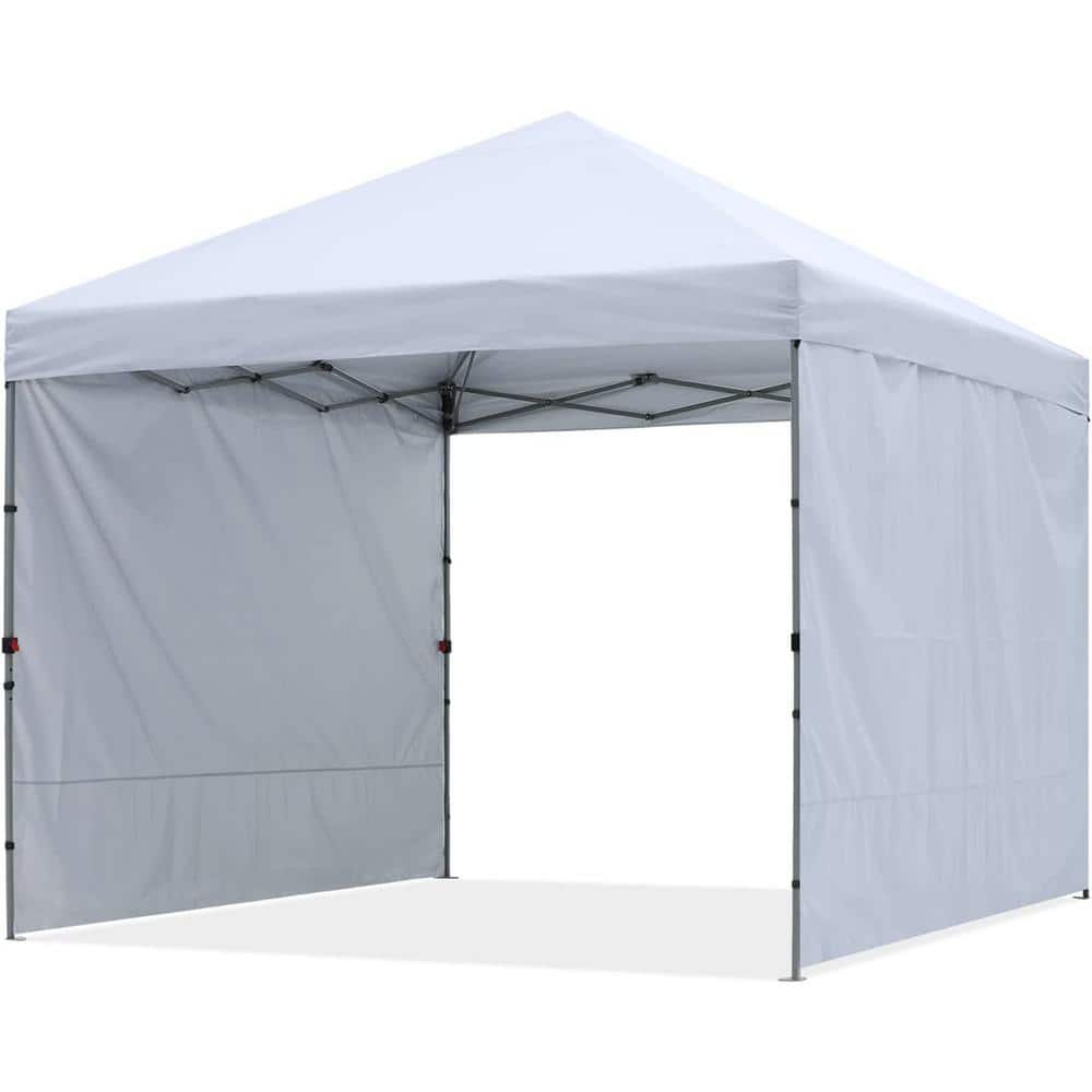 White 10x10 Pop Up Canopy Tent with Sidewalls