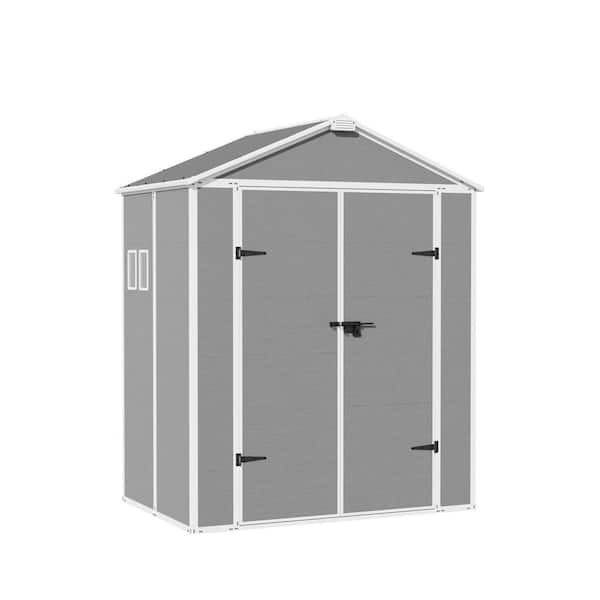 6 ft. x 4 ft. Outdoor Resin Storage Shed with Floor and Sloped Roof (24 sq. ft. )