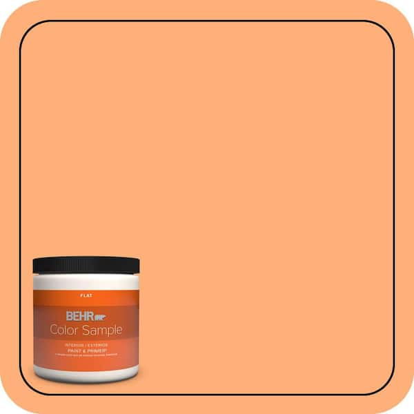 BEHR PREMIUM PLUS 8 oz. #260B-5 Cantaloupe Slice Flat Interior/Exterior Paint & Primer Color Sample