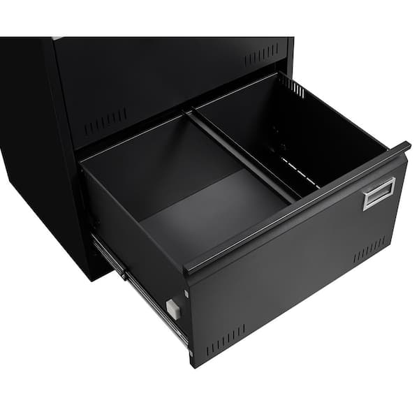 cadeninc Black 3-Drawers Metal Cabinet Lateral File Cabinet cadeninc Black 3-Drawers Metal Cabinet Lateral File Cabinet