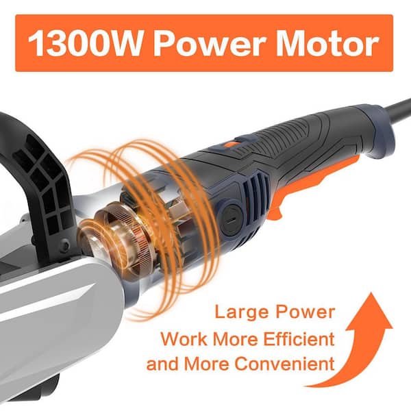 10 Amp Corded 8 in. 1300-Watt Handheld Electric Stainless Steel Polisher With 3-Polishing Wheels