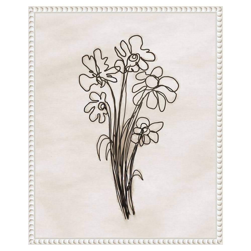 Dan Meneely Native Flowers White Beaded Canvas Wall Art