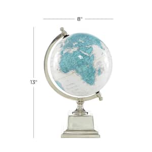 13 in. Blue Aluminum Decorative Globe