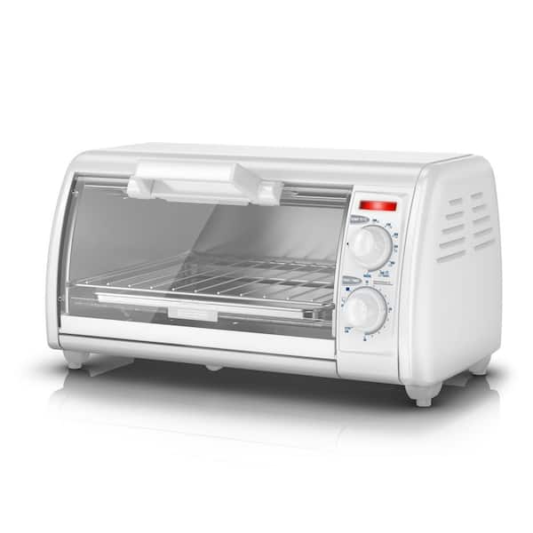 BLACK+DECKER Toast-R-Oven 1200 W 4-Slice White Countertop Toaster Oven with Broiler