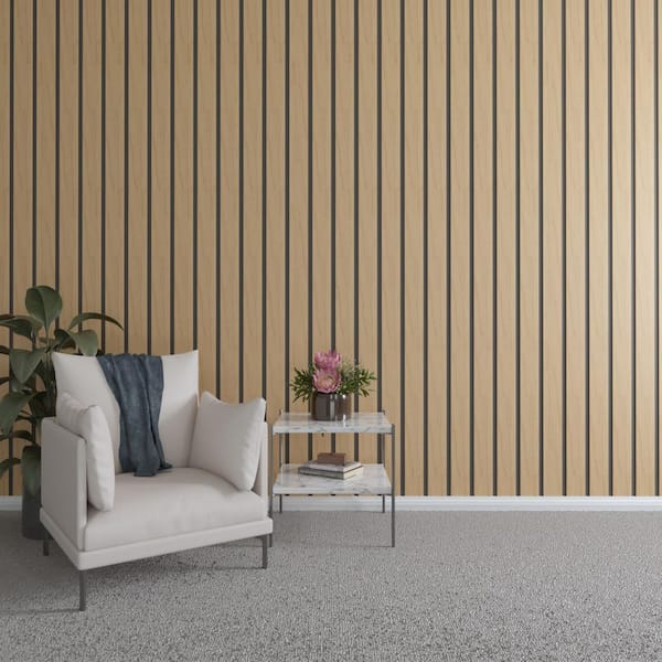 Ekena Millwork 94 in. H x 4 in. W Slatwall Panels in Maple 11-Pack