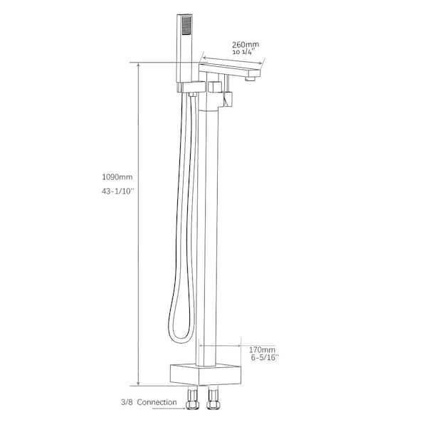 42-7/8 in. Single-Handle Freestanding Bathtub Faucet with Hand Shower Head in Oil Rubbed Bronze