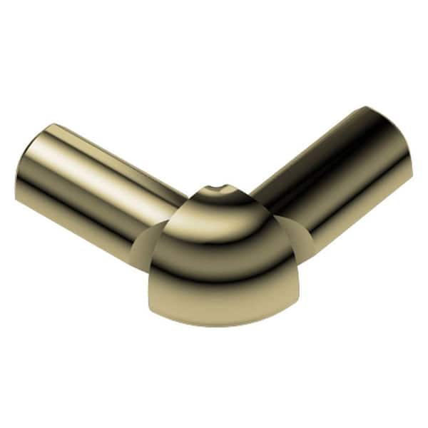 Schluter Rondec Polished Brass Anodized Aluminum 3/8 in. x 1 in. Metal 90 Degree Double-Leg Outside Corner