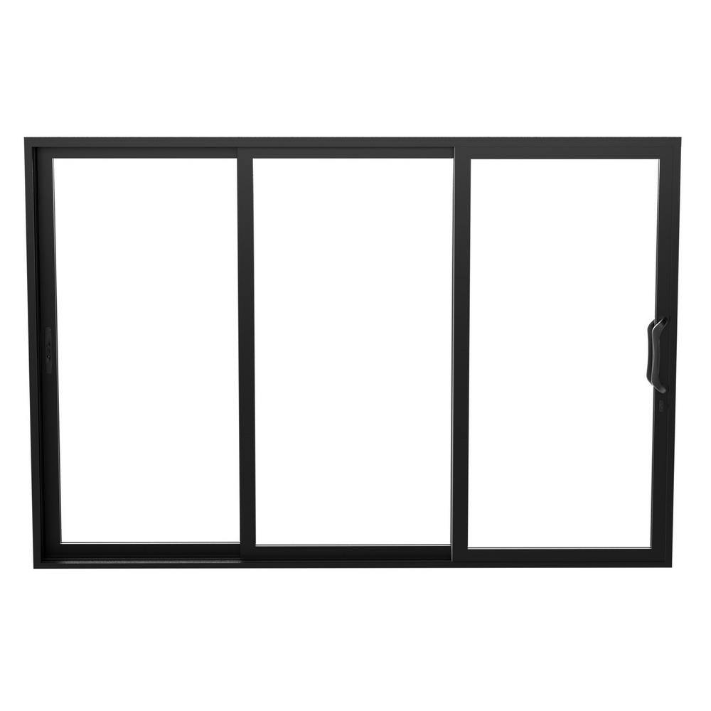ERIS 120 in. x 80 in. Matte Black Universal Handing Aluminum Sliding ...