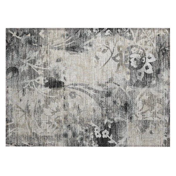Chantille Machine Washable Indoor/Outdoor Abstract ACN2915 Black 3 ft. x 4 ft. Area Rug