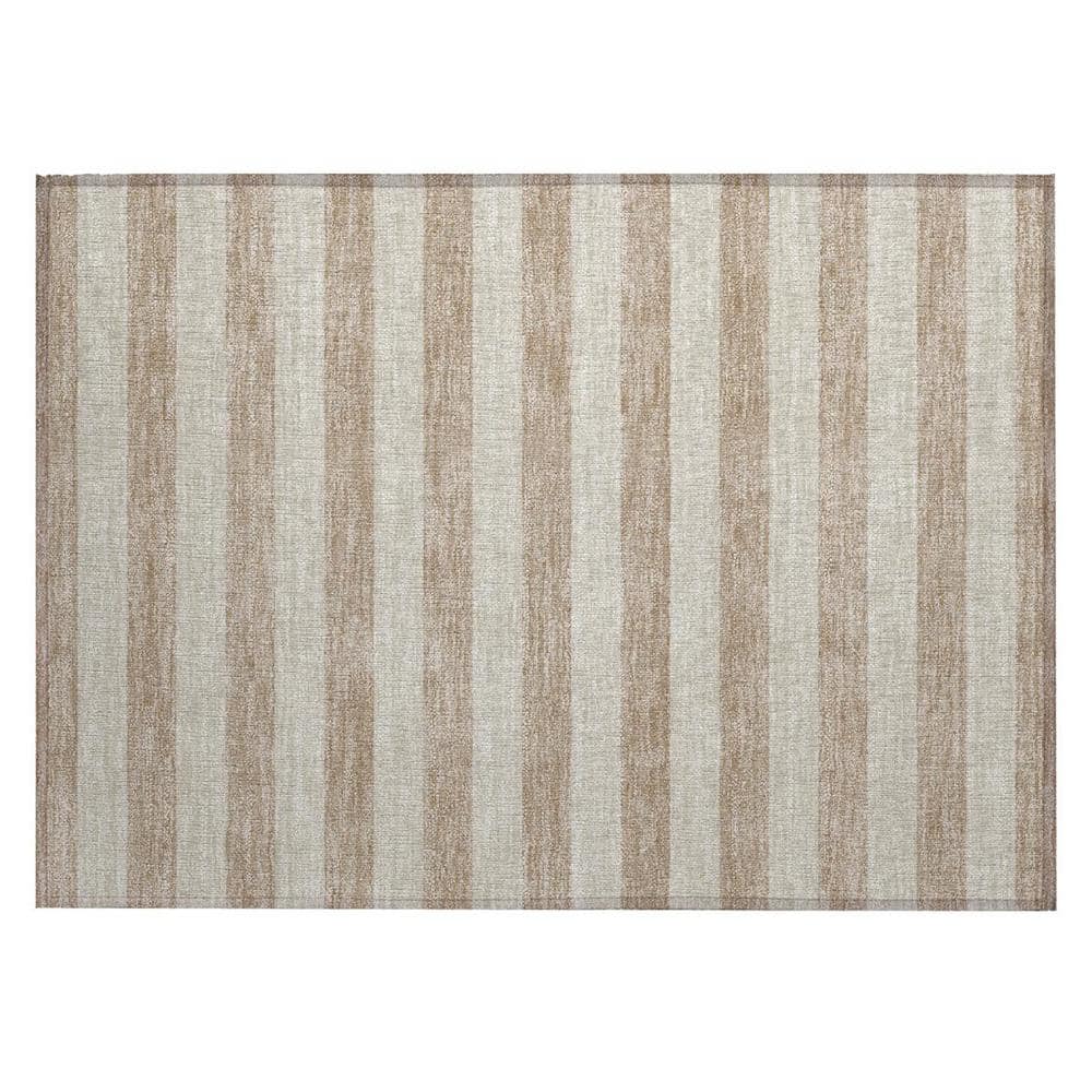 Beige 2 ft. x 3 ft. Woven Striped Polyester Rectangle Indoor/Outdoor Area Rug price history on PriceWatchPro