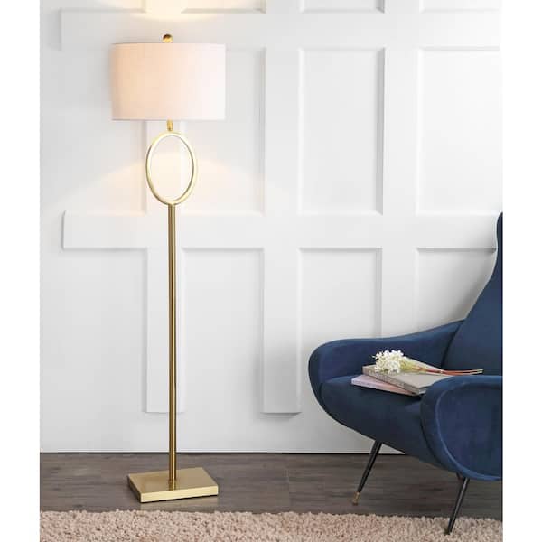 April 61 in. H Brass Metal Floor Lamp