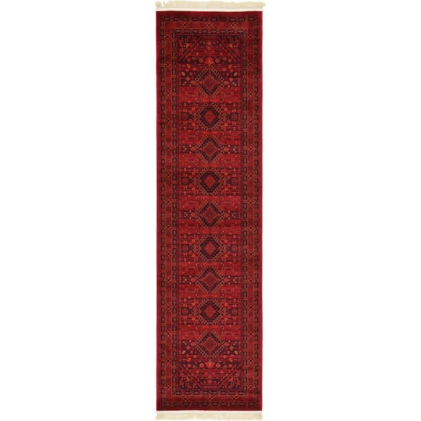Unique Loom Tekke Lincoln Red 2' 7 x 10' 0 Runner Rug