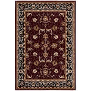 Josephine Red Black 3 ft. x 13 ft. Abstract Synthetic Runner Area Rug