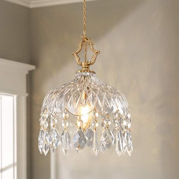 Crystal Brass Glass Pendant Light Kitchen Island-Hanging Lights Dining Table
