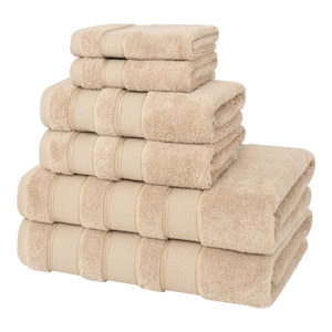 Luxury Salem Collection, 6 Piece Bath Towel Set, Sand Taupe