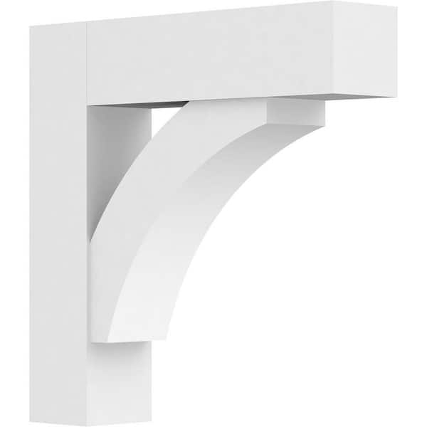 Ekena Millwork 5 in. x 24 in. x 24 in. Thorton Bracket with Block Ends, Standard Architectural Grade PVC Bracket