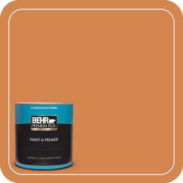 BEHR PREMIUM PLUS 1 qt. #PPU3-03 Flaming Torch Satin Enamel Exterior Paint & Primer