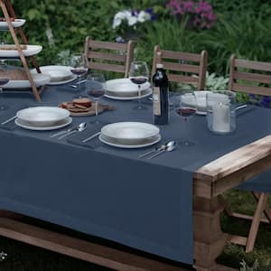 La Classica 70 in. W x 126 in. L Fabric Tablecloth in Indigo