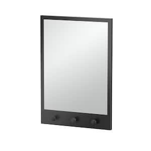 Glam 20 in. W x 29 in. H Framed Single Wall Mirror in Matte Black