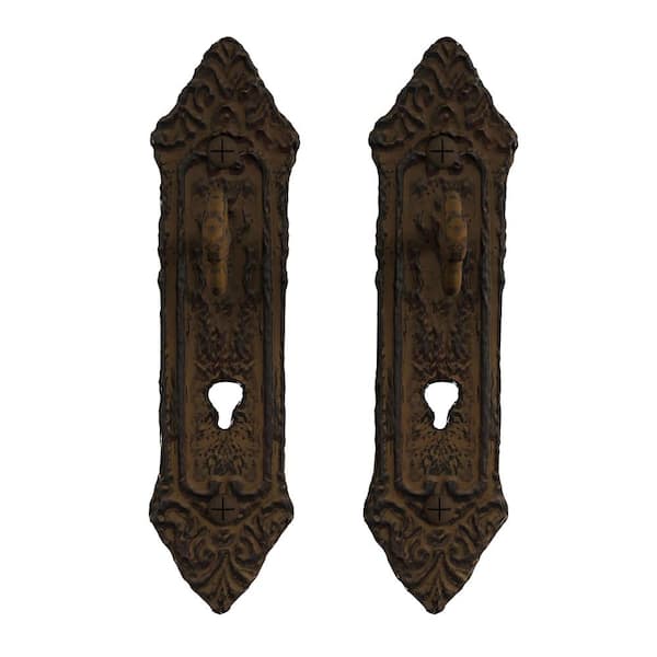 Lavish Home Cast Iron Rustic Decorative Key in Lock Wall Mount Hooks (2-Pack) in Brown