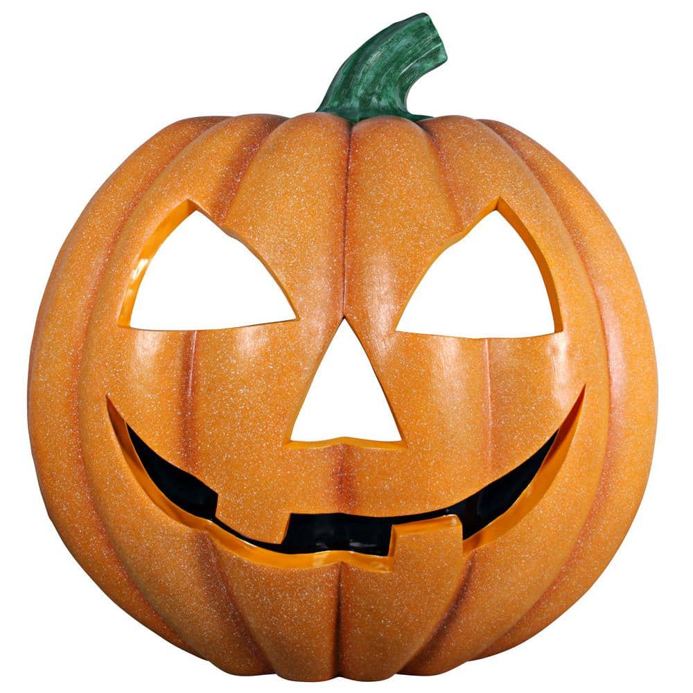 Large Orange Resin Halloween Pumpkin Patch Statue