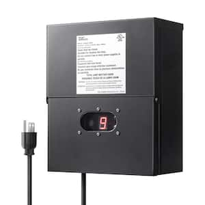 Low Voltage 600-Watt Metal Landscape Lighting Transformer with Timer and Photocell Sensor