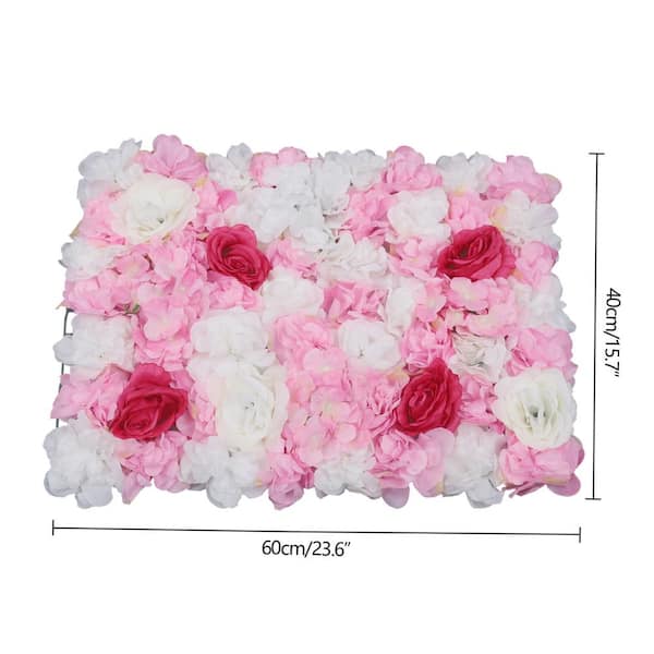 5pcs Artificial Flower Panels Wall Hanging Ornaments Wedding Decor Pink 