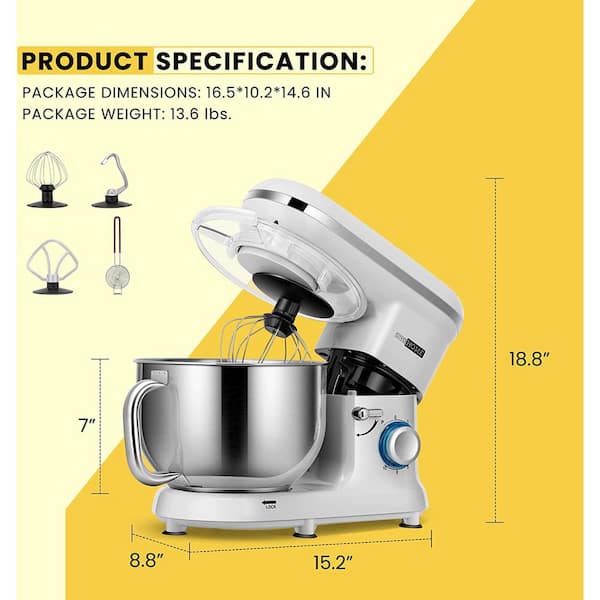660W 6QT Stand Mixer 10-Speeds Kitchen Electric Food Mixer Dough