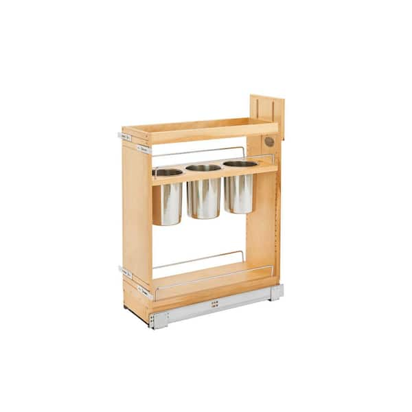 Rev-A-Shelf - 448ut-bcsc-5c - 5 in. Pull-Out Wood Base Cabinet Utensil Organizer