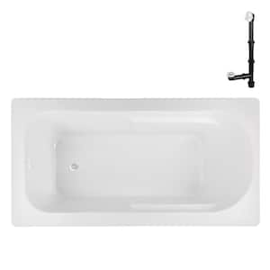 N-4320-745-WH 72 in. x 36 in. Rectangular Acrylic Soaking Drop-In Bathtub, with Reversible Drain in Glossy White