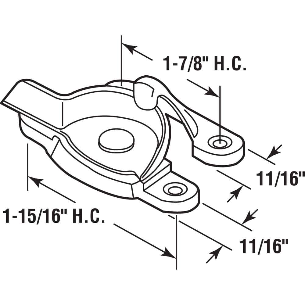 Bright Brass Diecast Double Hung Window Sash Lock