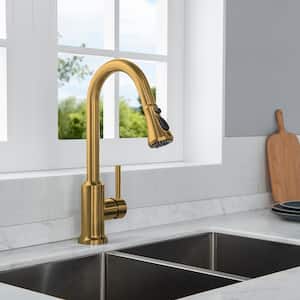 Ruth Single-Handle Pull-Down Sprayer Kitchen Faucet with Dual Function Sprayhead in Brushed Gold