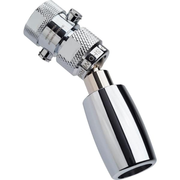 1-Spray 1 in. Single Wall Mount Waterfall Fixed Rain Shower Head in Polished Chrome