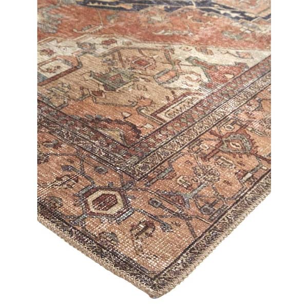 Blue and Orange Abstract 9 ft. x 12 ft. Area Rug