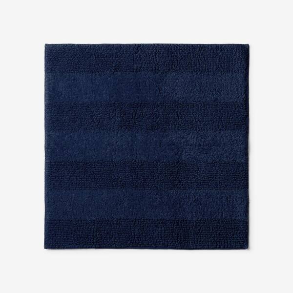 The Company Store Company Cotton Navy 24 in. x 24 in. Reversible Bath Rug