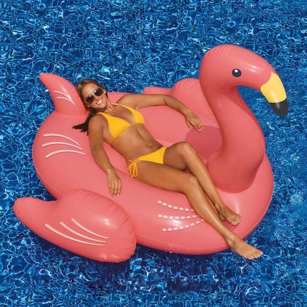 Giant Pink Flamingo 78 in. Inflatable Ride-On Pool Toy