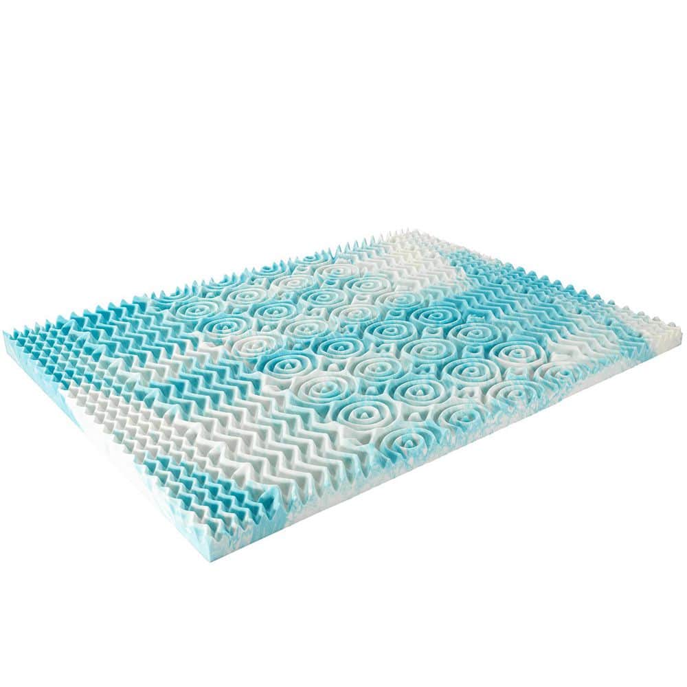 Bestier 3 in. King Medium Firm Support Cooling Gel 5-Zone Memory Foam 3 in. Mattress Topper