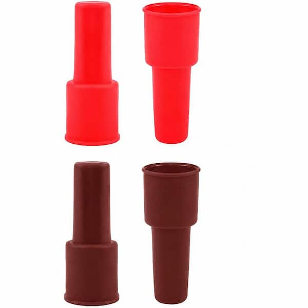 Red Silicone Wine and Champagne Bottle Stoppers Set of 4 Reusable Double-Seal Sealer Covers for Freshness