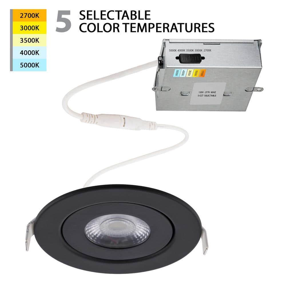 Black Adjustable LED Indoor/Outdoor Recessed Light Kit