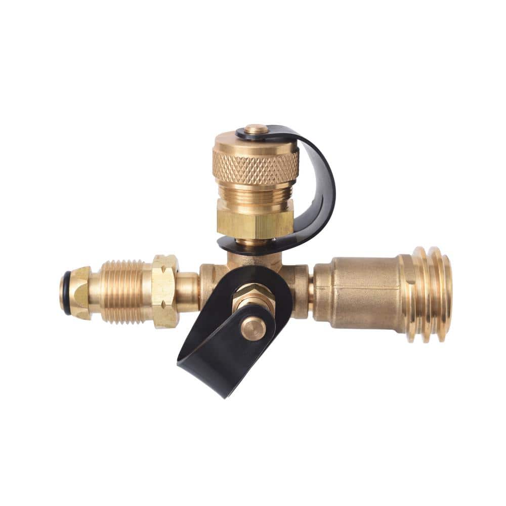 CGA600 to 1/4" Male Flare With On/Off Valve Details about   Propane Tank Gauge & Brass Cap 