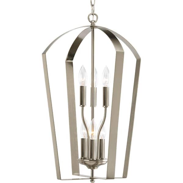 Gather Collection 6-Light Brushed Nickel Foyer Pendant