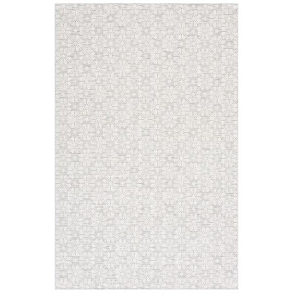 SAFAVIEH Martha Stewart 8 ft. x 10 ft. Gray/Ivory Monochrome Floral Area Rug