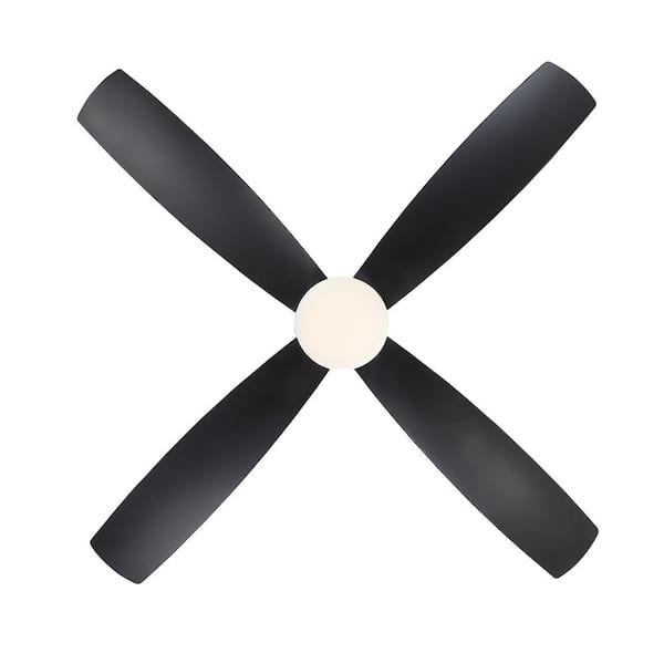 Home Decorators Collection Kitteridge 52 In Led Indoor Matte Black Ceiling Fan With Light Kit 35442 Hbub The Home Depot