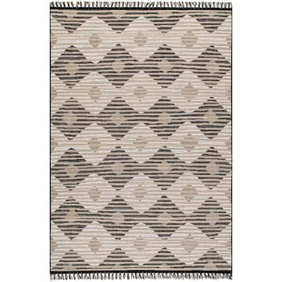 Rachel Modern Trellis Gray 8 ft. x 11 ft. Indoor/Outdoor Patio Area Rug