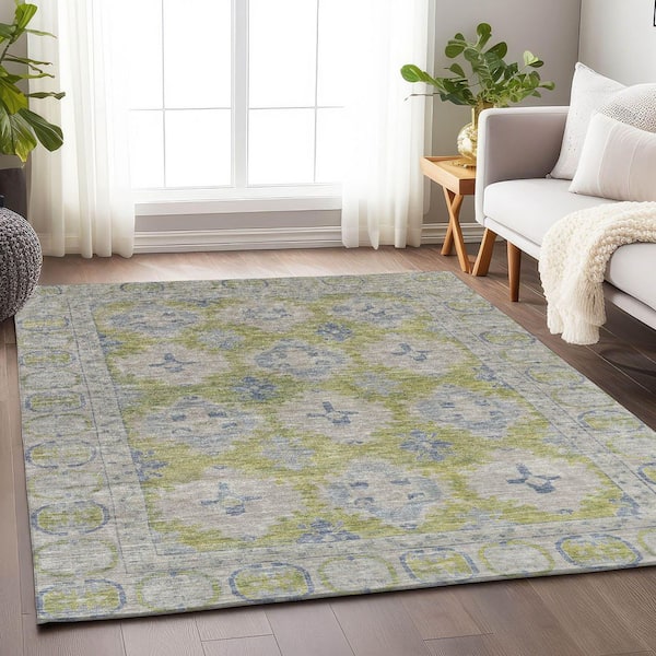 Chantille Machine Washable Indoor/Outdoor Abstract ACN1760 Aloe 3 ft. x 4 ft. Area Rug