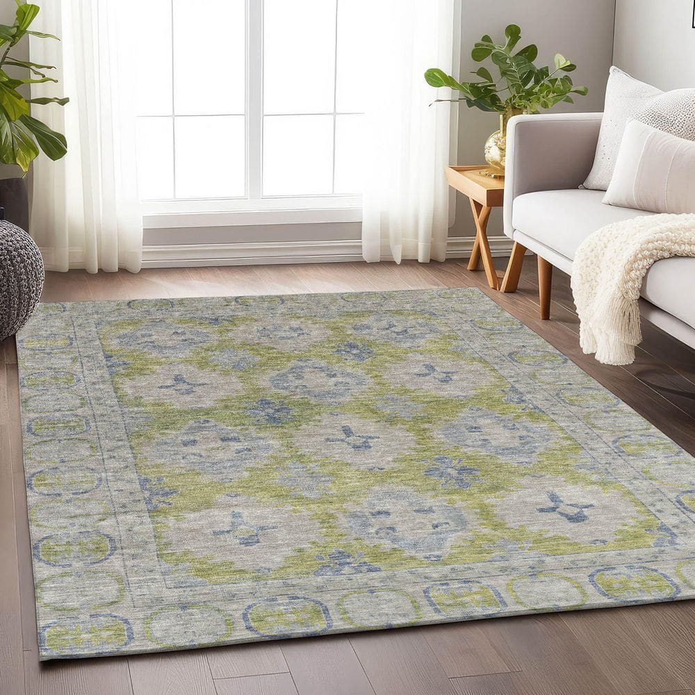 Chantille Machine Washable Indoor/Outdoor Abstract ACN1760 Aloe 5 ft. x 7 ft. 6 in. Area Rug price history on PriceWatchPro