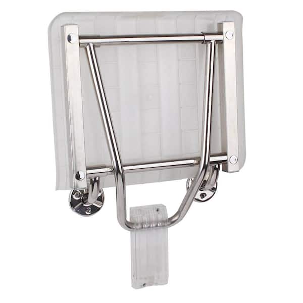 13.125 in. x 15 in. Plastic Folding Shower Seat in Chrome