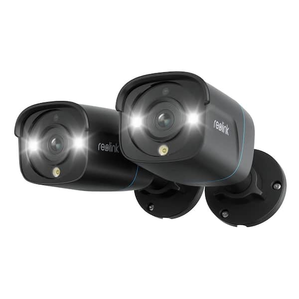 P330 8MP Add-On Outdoor HD Hardwired Network Bullet POE Security Camera with Night Vision (Black, 2-Pack)