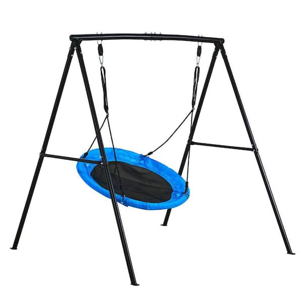 SKYSHALO Swing Set for Backyard, 40 in. Saucer Swing Seat with
